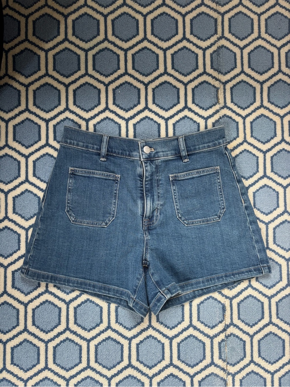 J. Crew Factory Blue Denim High-Rise Jean Shorts